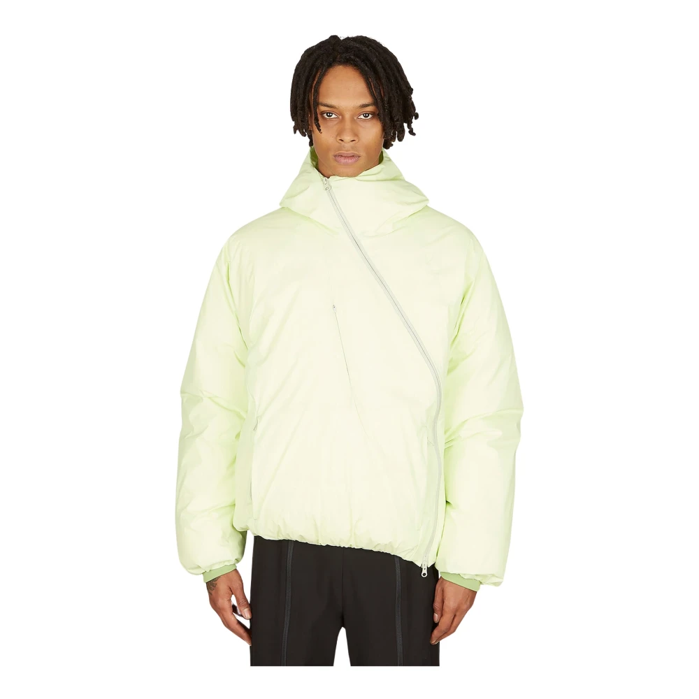 Post Archive Faction Men's Green Asymmetric Zip Down Jacket - Down Jackets - Xl - Jackets