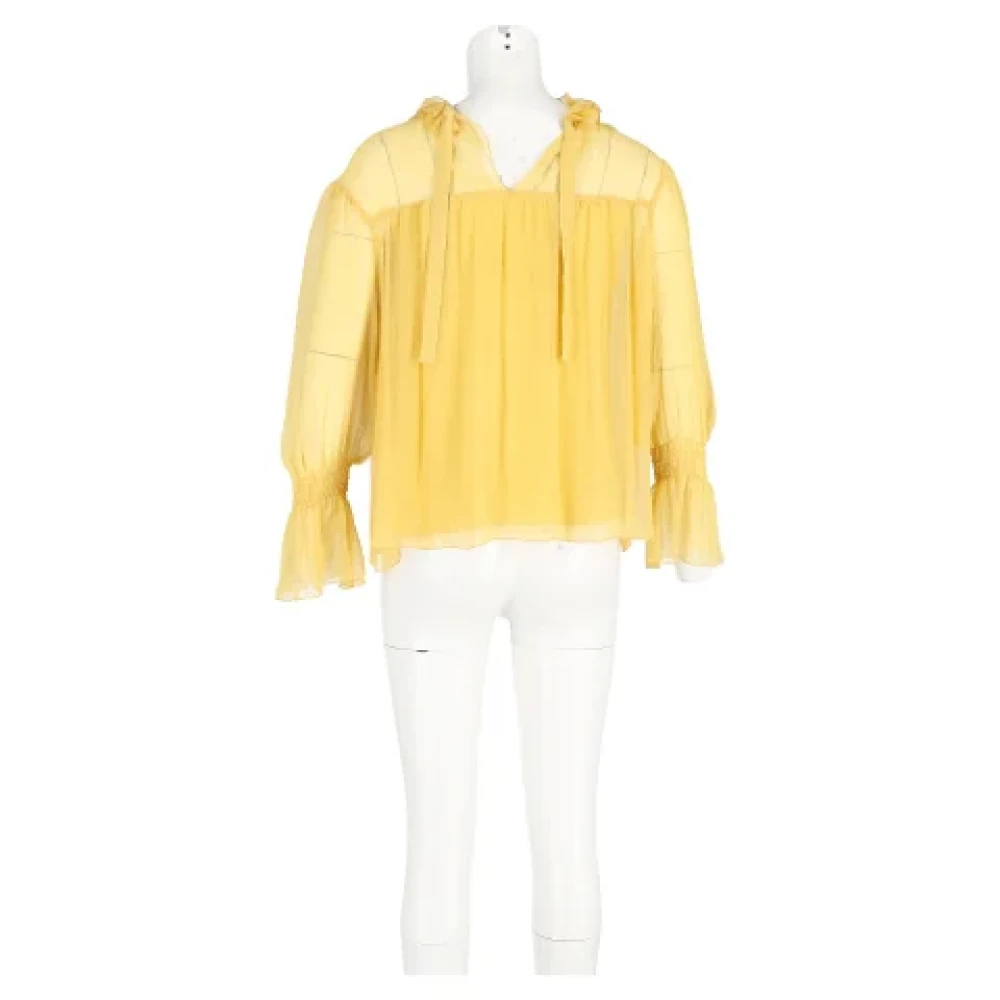 Chloé Pre-owned Silk tops Yellow Dames