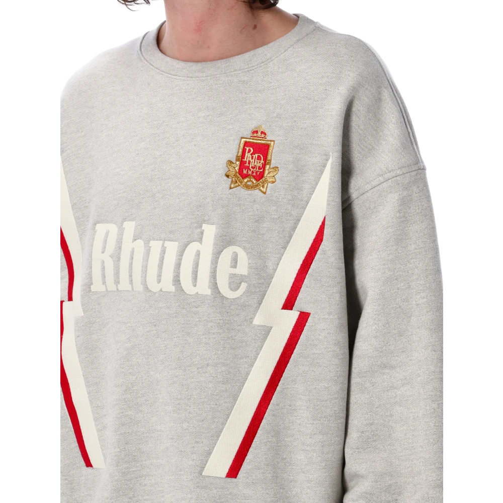 Rhude Lightning Crewneck Knitwear Gray Heren