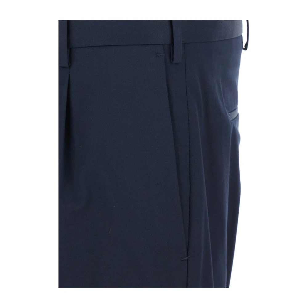 PT Torino Blauwe Katoenen Broek met Plooien Blue Heren