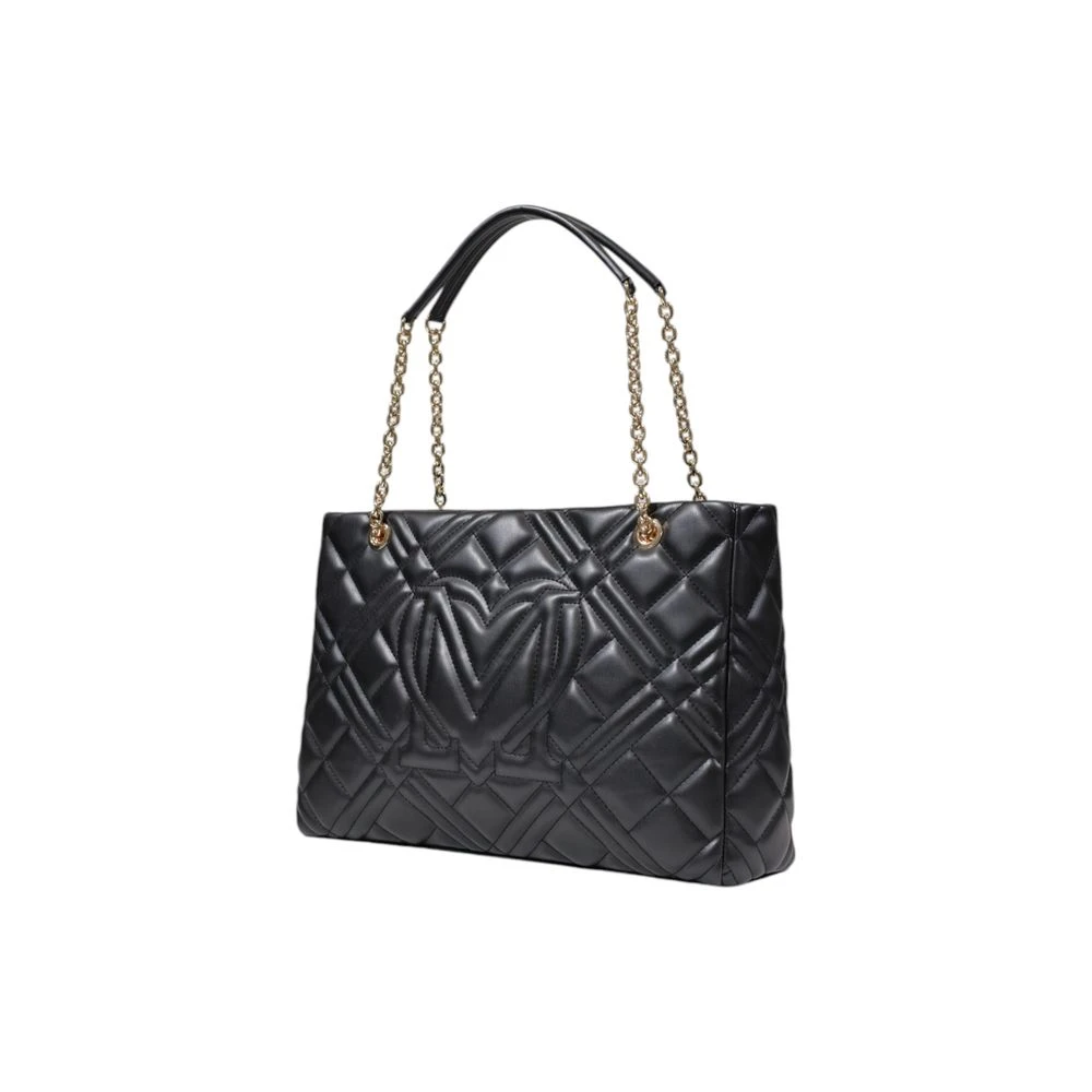 Love Moschino Zwarte Polyethyleen Handtas Lente Zomer Collectie Black Dames