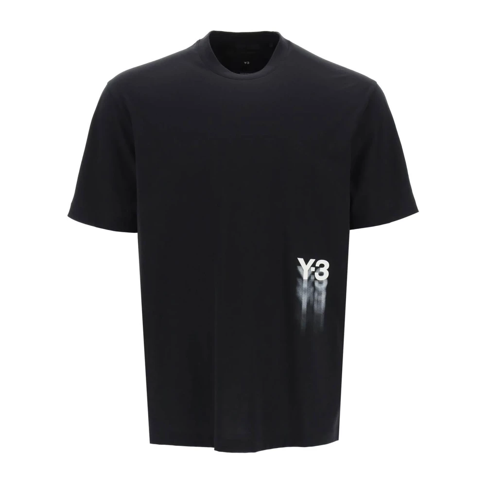 Y-3 T-shirt met gradient logo print Black Heren