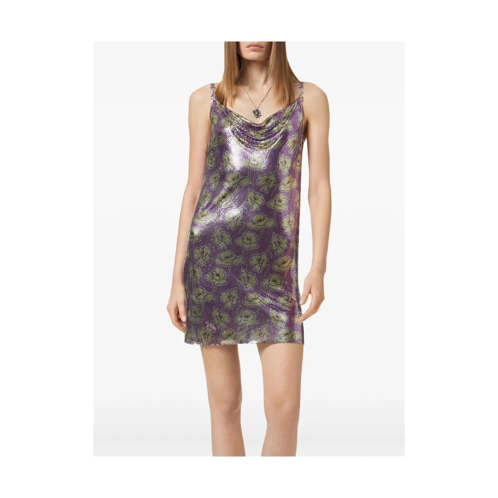 Versace Paarse Medusa Head Slip-On Jurk Purple Dames