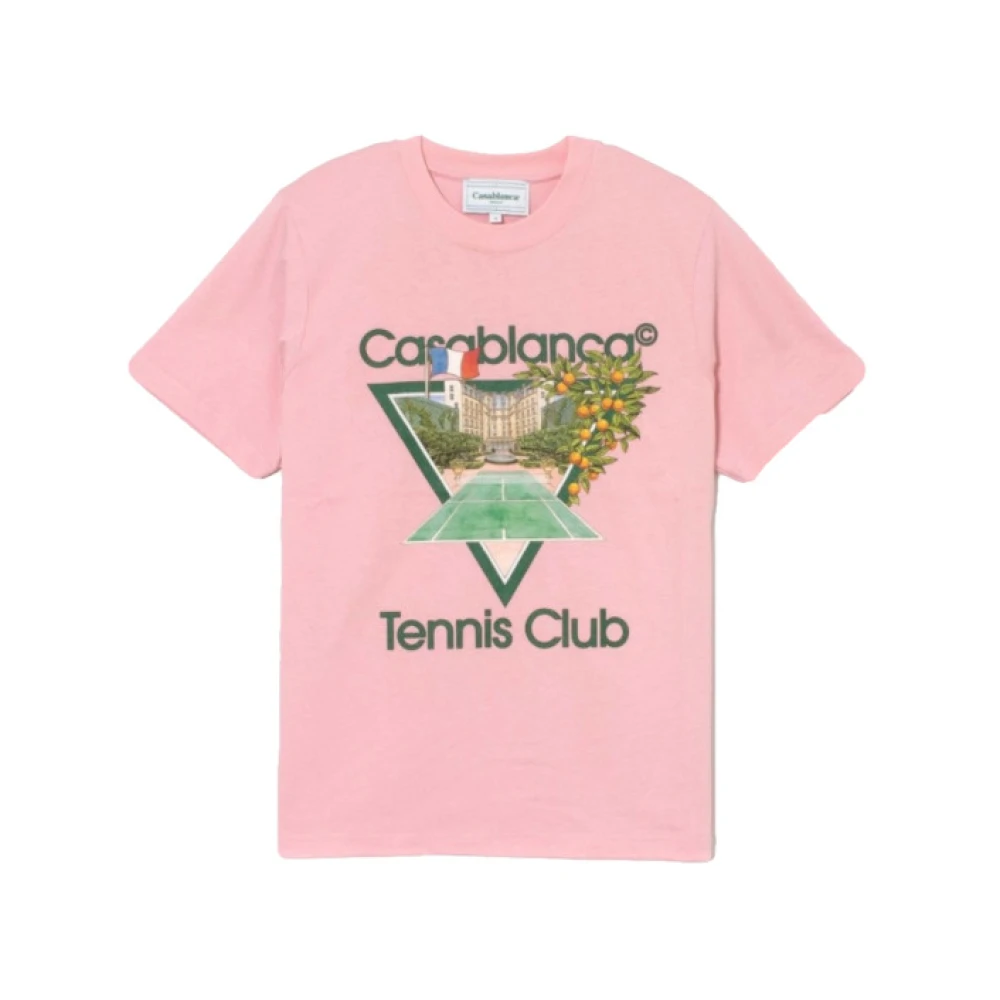 Casablanca Tennis Club Icon Roze T-Shirt Pink Heren
