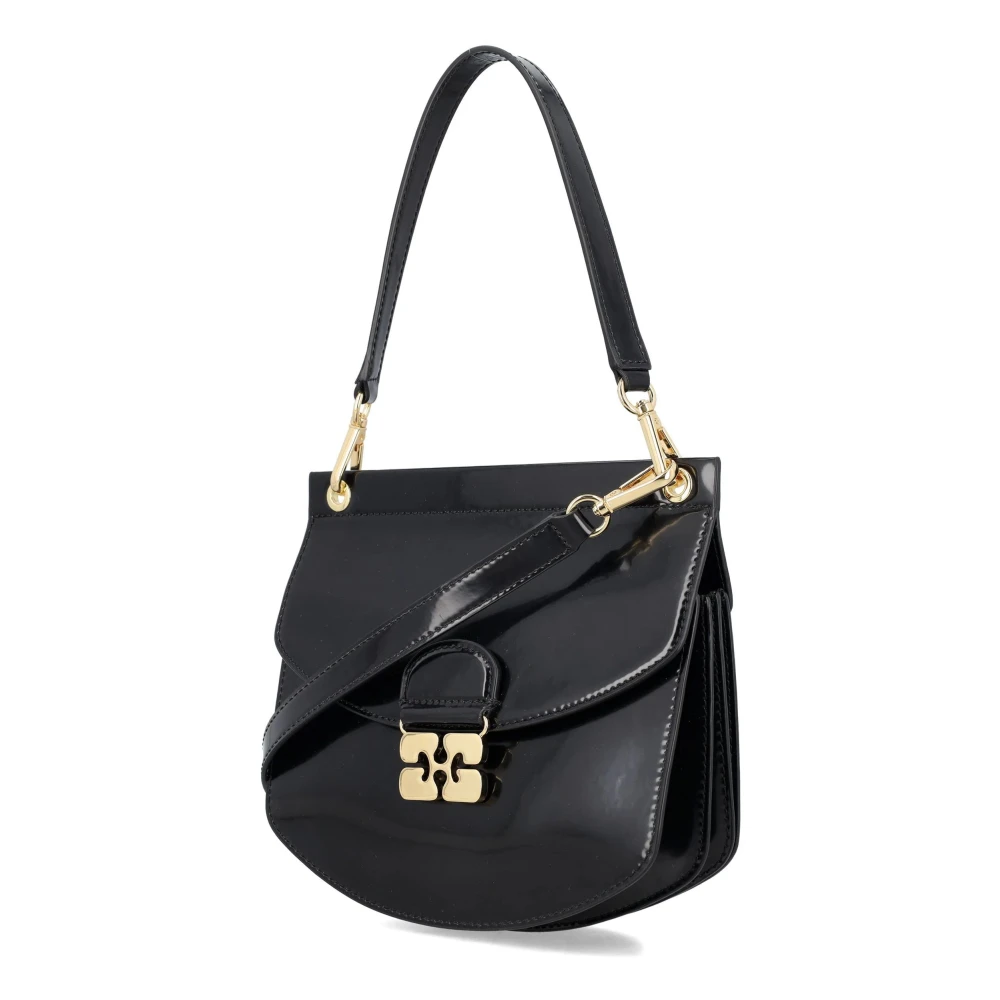 Ganni Casual Crossbody Tas in Zwart Black Dames