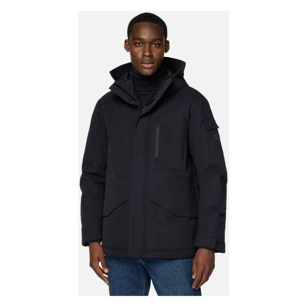 Boggi Milano Technical Fabric B Tech Parka Black Heren