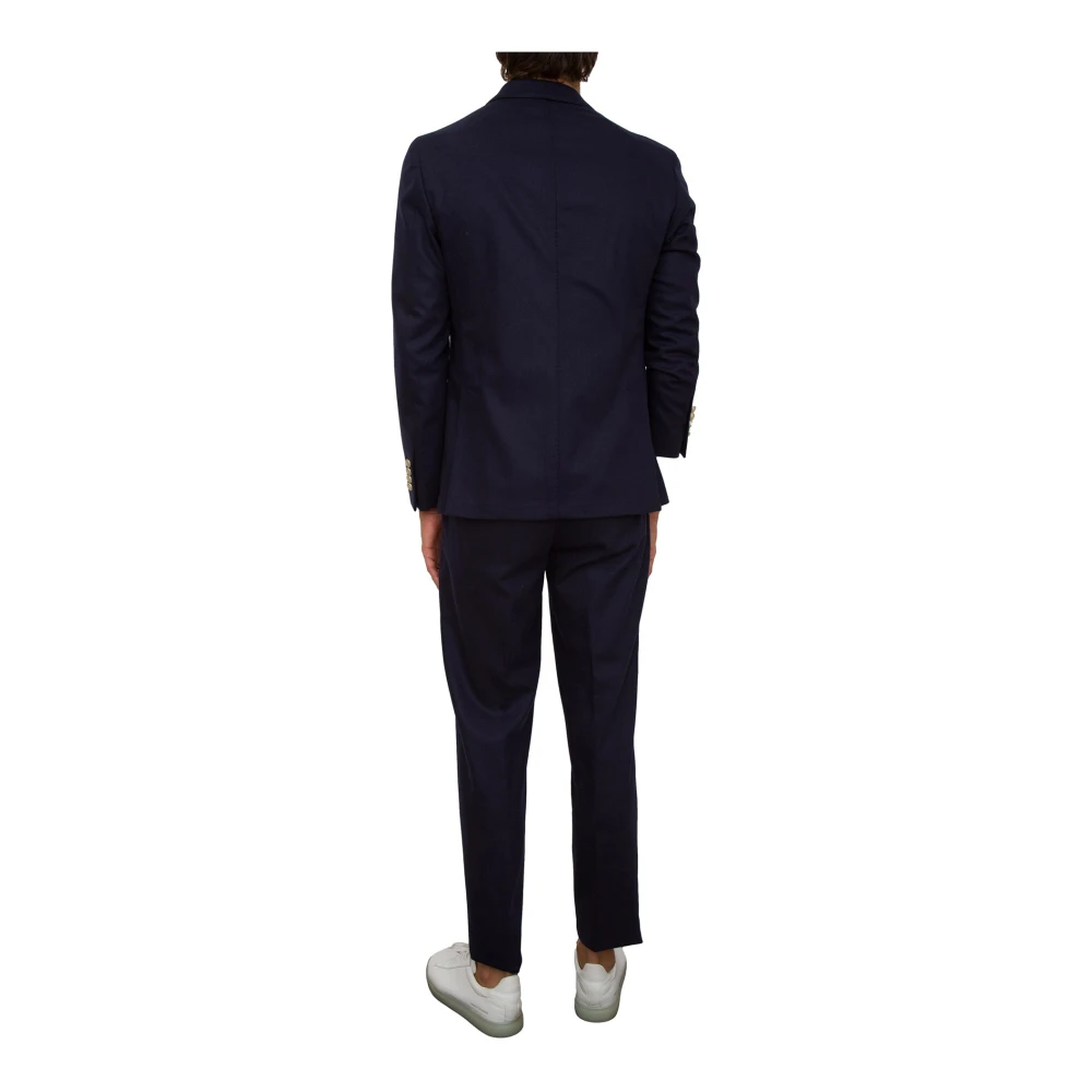 Eleventy Blauw Dubbel Breasted Pak Broek Blue Heren