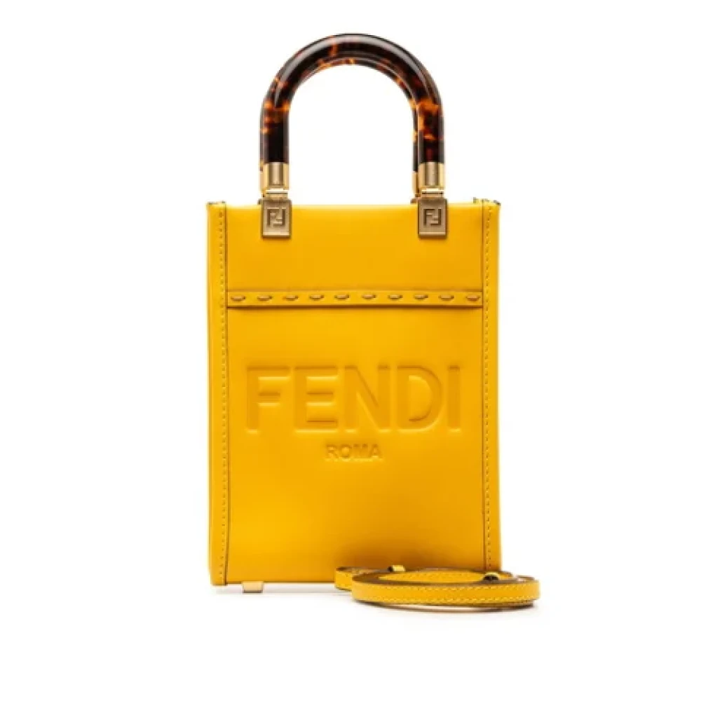 Fendi Vintage Pre-owned Leather handbags Yellow Dames