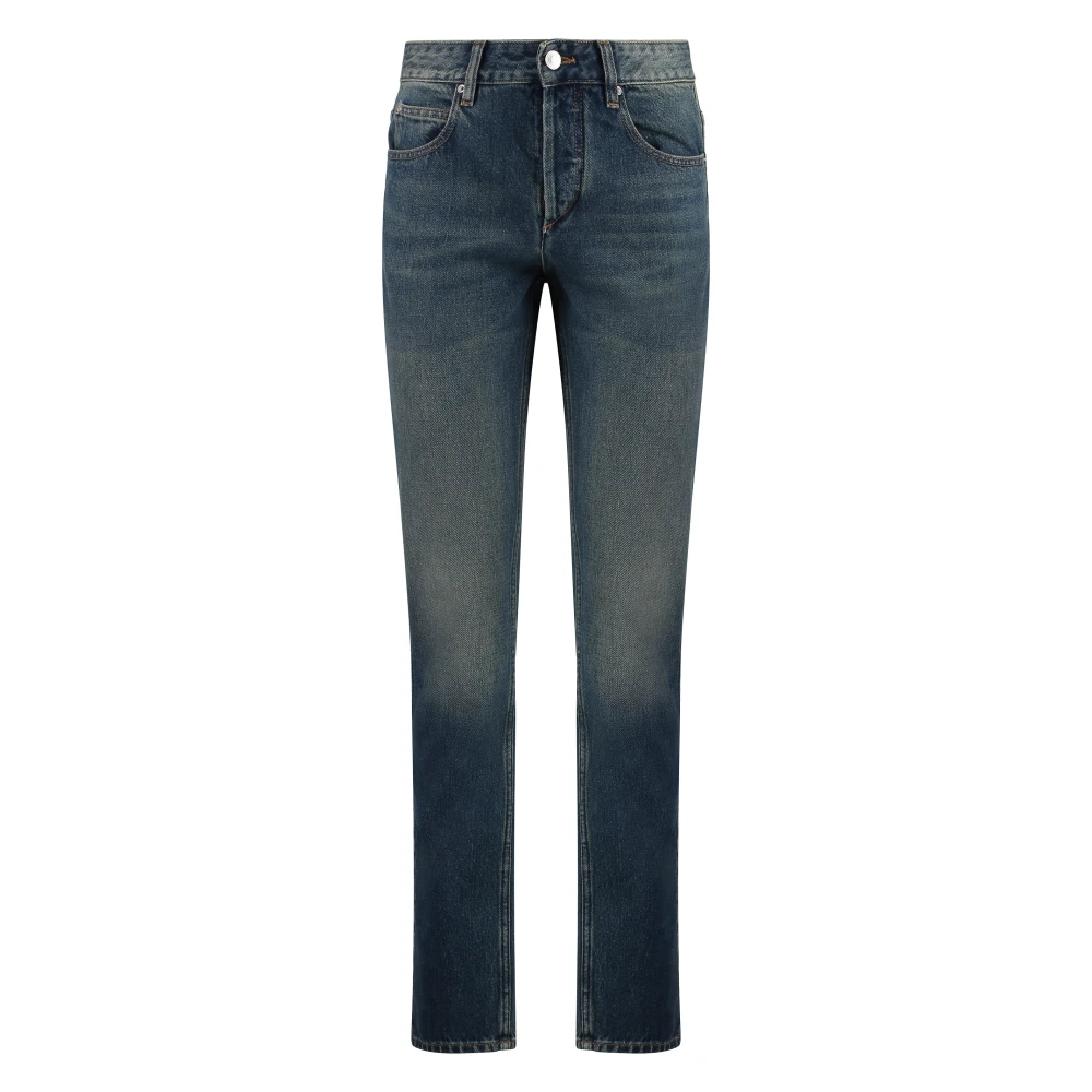 Isabel marant Stretch katoenen slim-fit jeans met metalen knopen Blue Dames