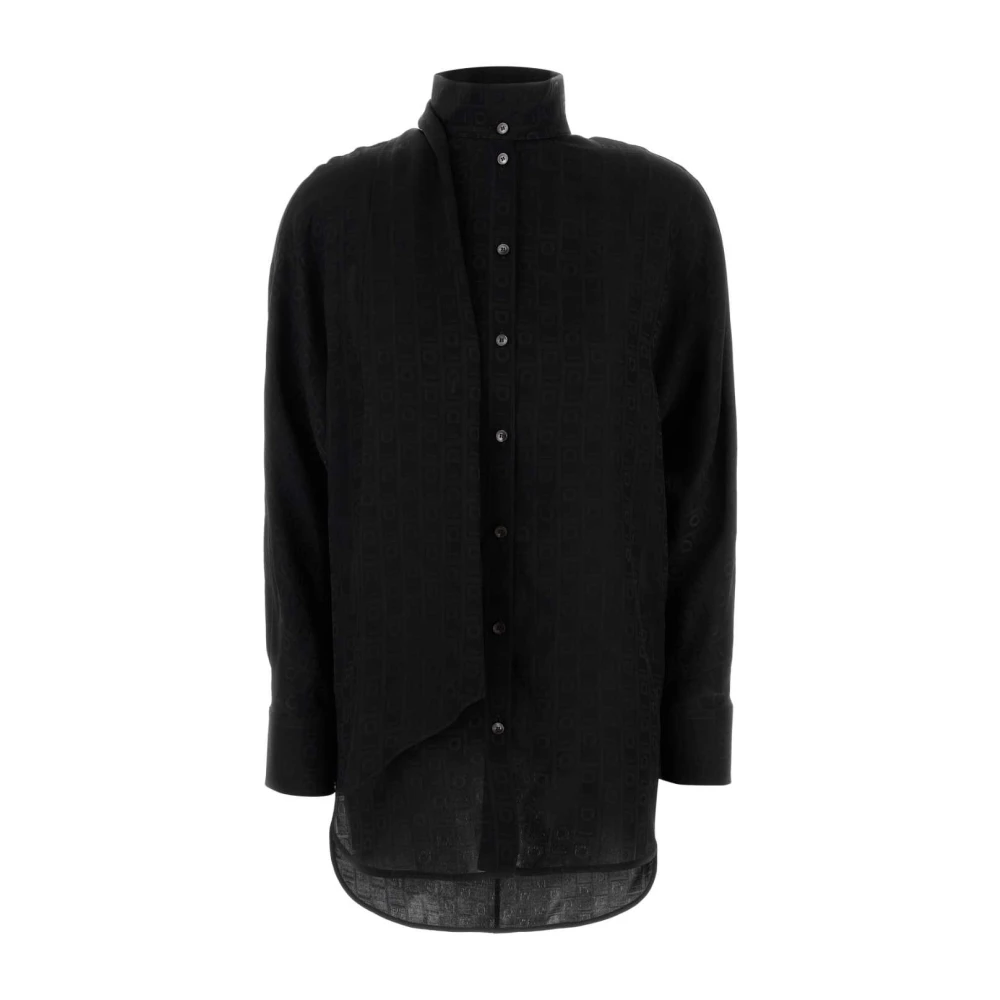 Ferragamo Women's Black Silk Shirt For Men - Shirts - 2XS - Blouses & Shirts
