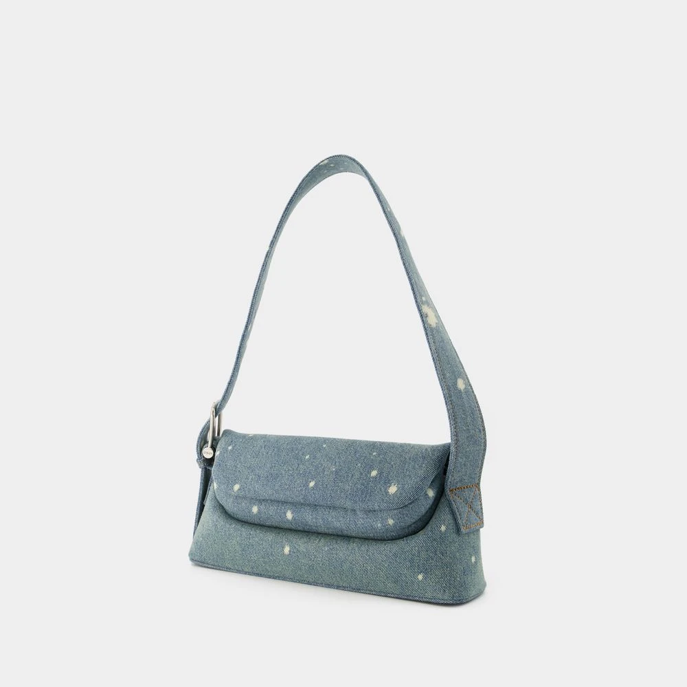 Osoi Blauwe Katoenen Schoudertas met Verstelbare Band Blue Dames
