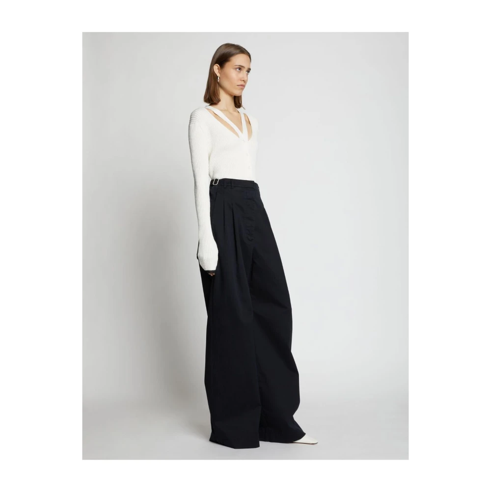 Proenza Schouler Stijlvolle V-Hals Crop Cardigan White Dames