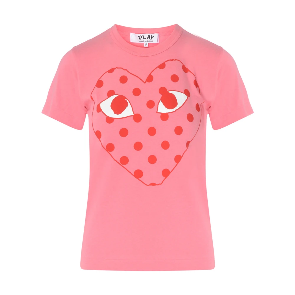 Comme des Garçons Play Roze T-shirt met rode hart Pink Dames