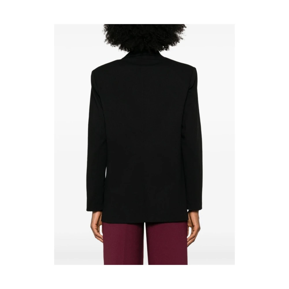 Harris Wharf London Zwarte Knoopjas met Inkepingen Black Dames