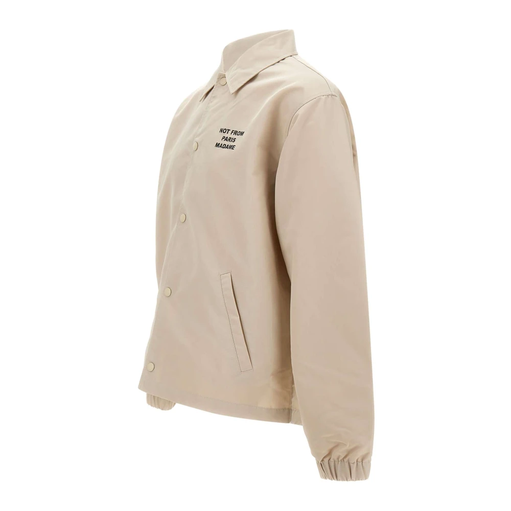 Drole de Monsieur Beige Technische Stofjas met Overhemdontwerp Beige Heren