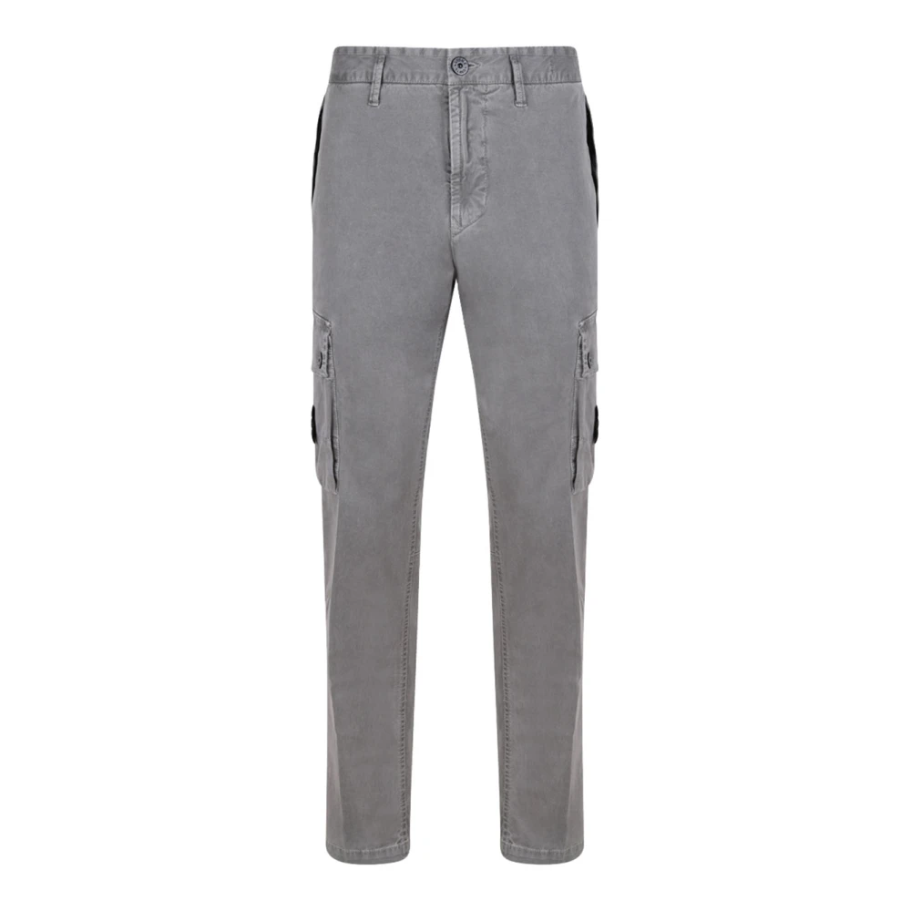Stone Island Gray Cargo Pocket Cement Trousers - Male - Slim-Fit Trousers - W32 - Trousers