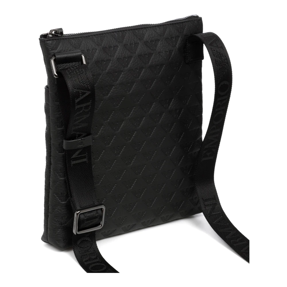 Emporio Armani Logo Crossbody Tas met Verstelbare Band Black Heren