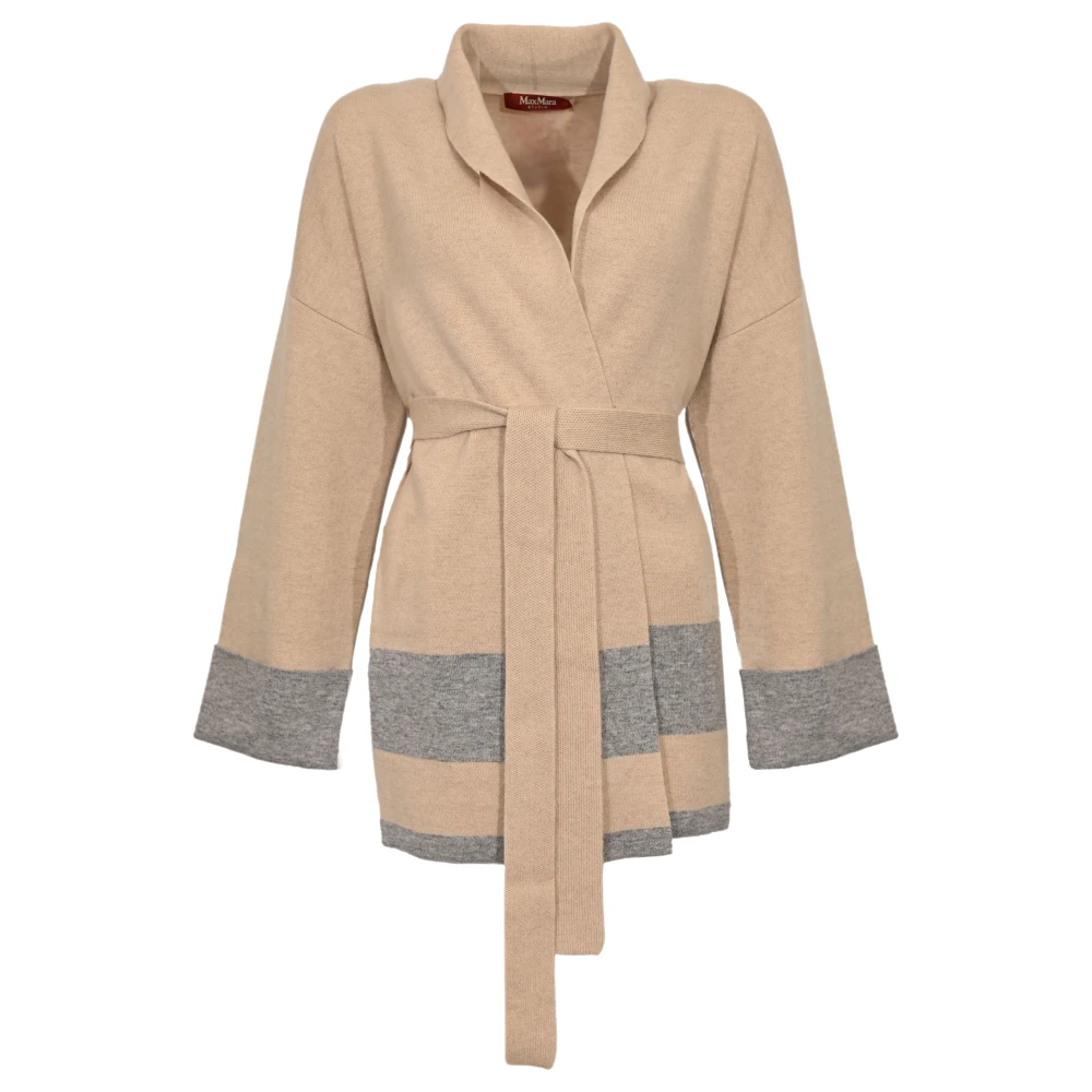 Max Mara Studio Beige Cardigans, Female, Xs, Gentile Coat
