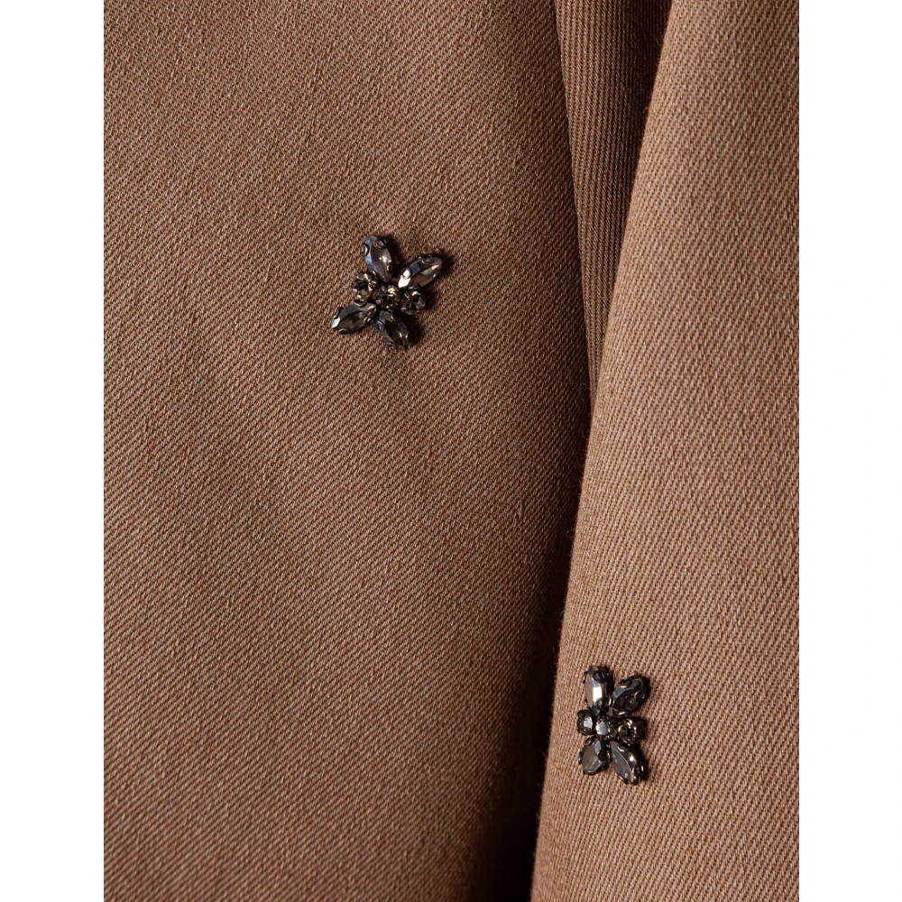 Golden Goose Katoenen Trenchcoat met Kristalstenen Brown Dames