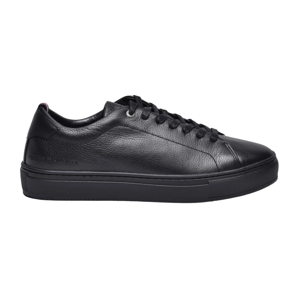 Tommy Hilfiger Premium Cupsole Grained Heren Schoenen Zwart
