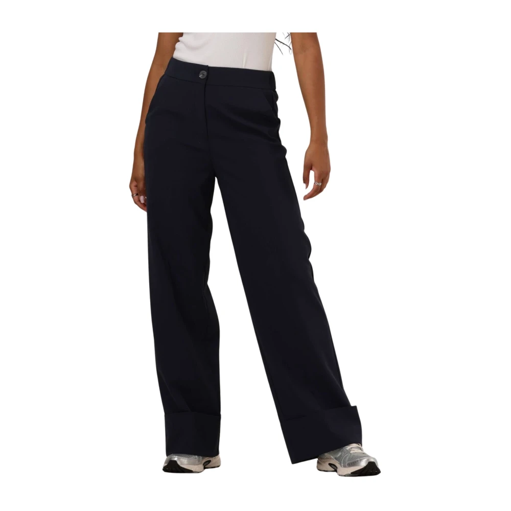 Y.A.S Navy Wijde Broek Blue Dames