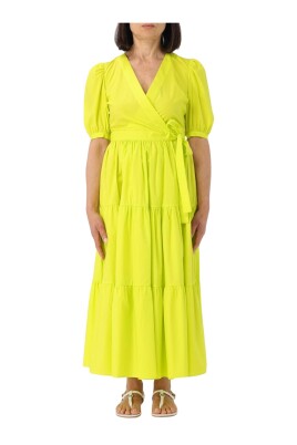yellow-wrap-dress-with-puff-sleeves