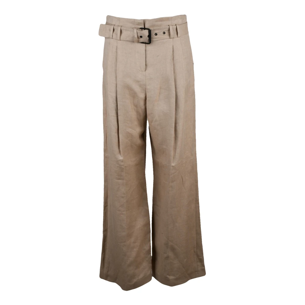 Eleventy Women's Beige Pantalone, Wide Trousers, M, Trousers