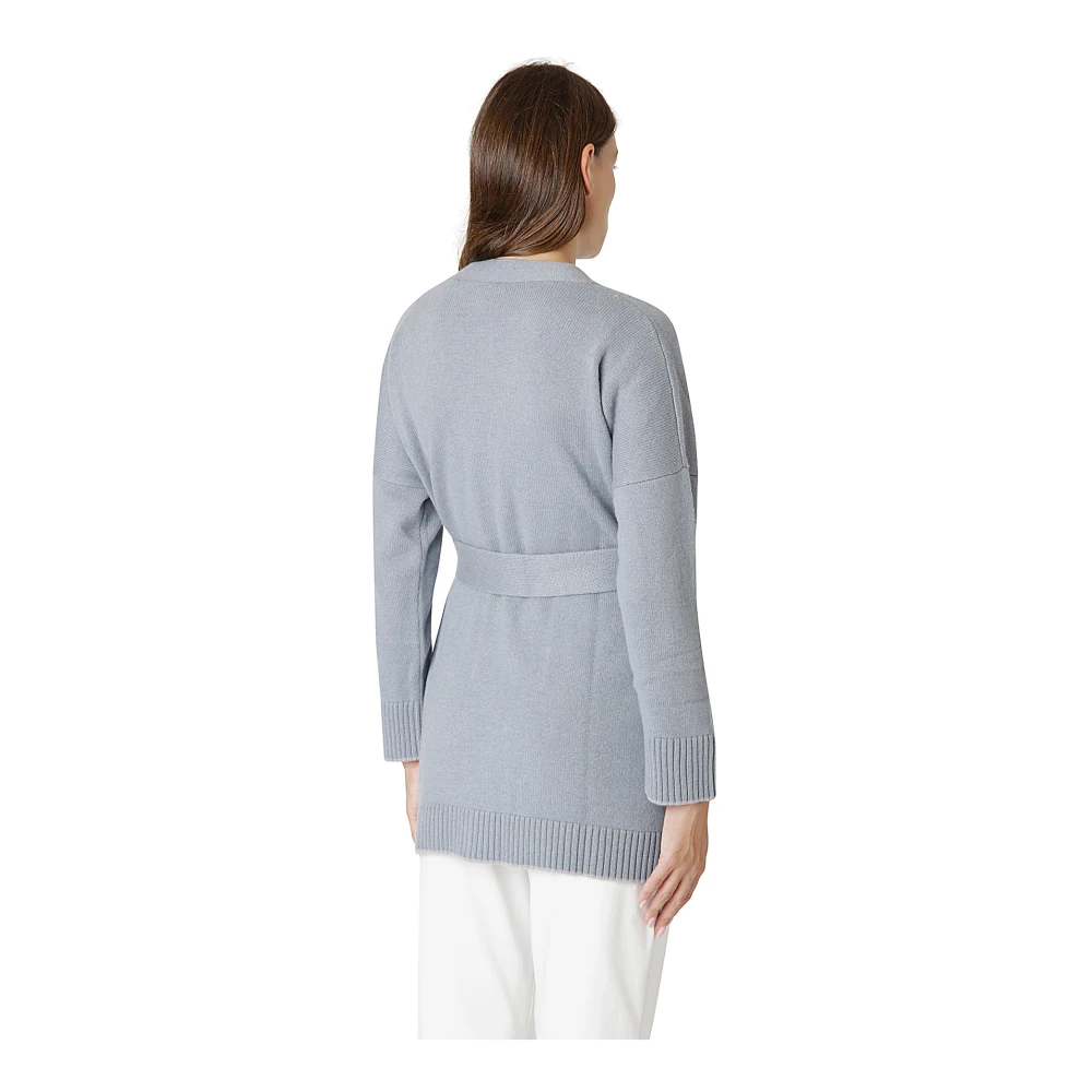 Eleventy Kasjmier Cardigan met Tipping Detail Blue Dames