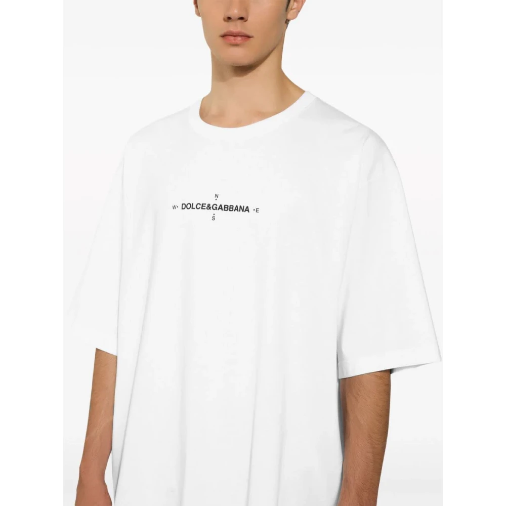 Dolce & Gabbana Optisch Wit T-Shirt White Heren