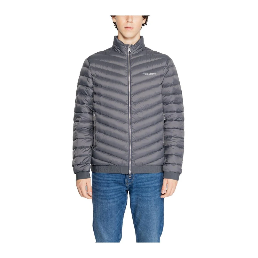 Armani Exchange Moderne Grijze Polyesterjas Heren Collectie Gray Heren