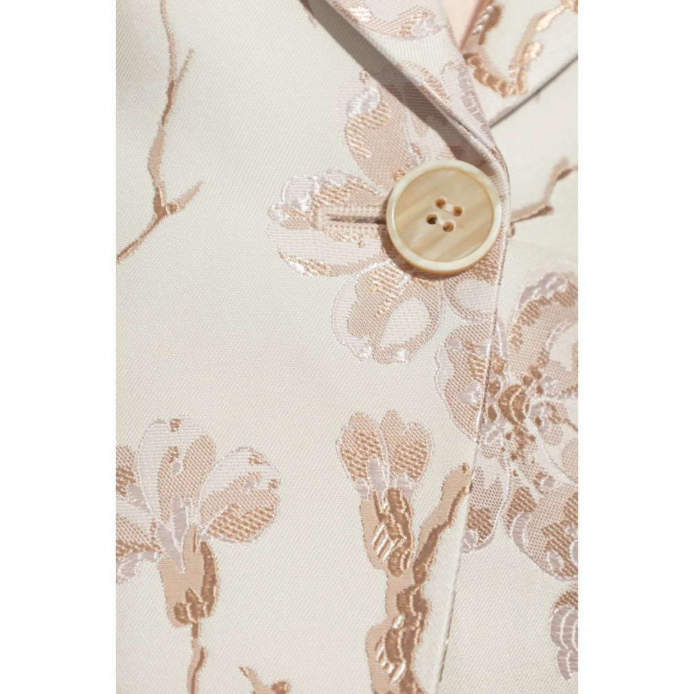 alexander mcqueen Bloemenpatroon blazer Beige Dames