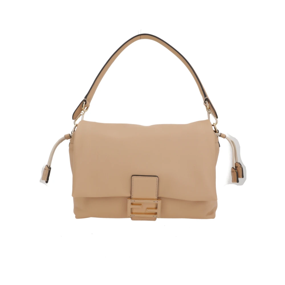 Fendi Lichtroze Leren Handtas met Gouden Hardware Beige Dames