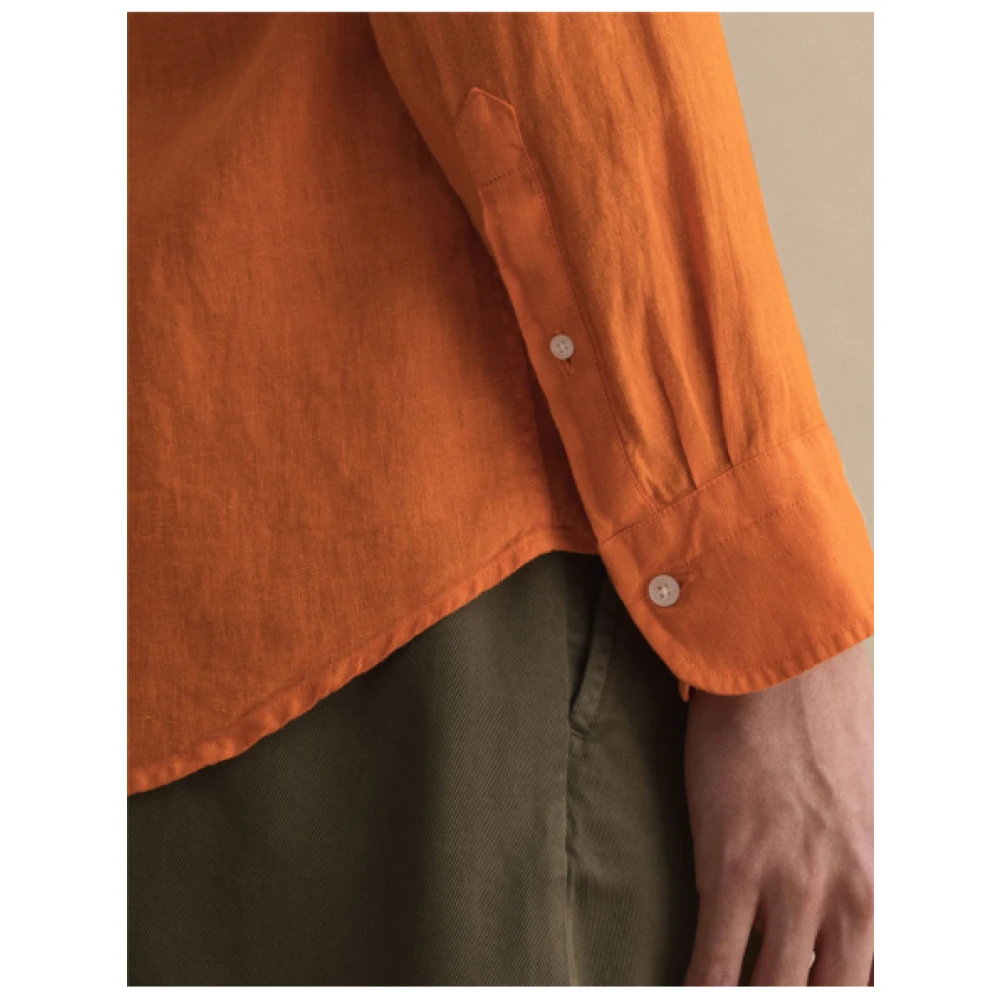 Gant Regular Fit Linnen Overhemd Orange Heren