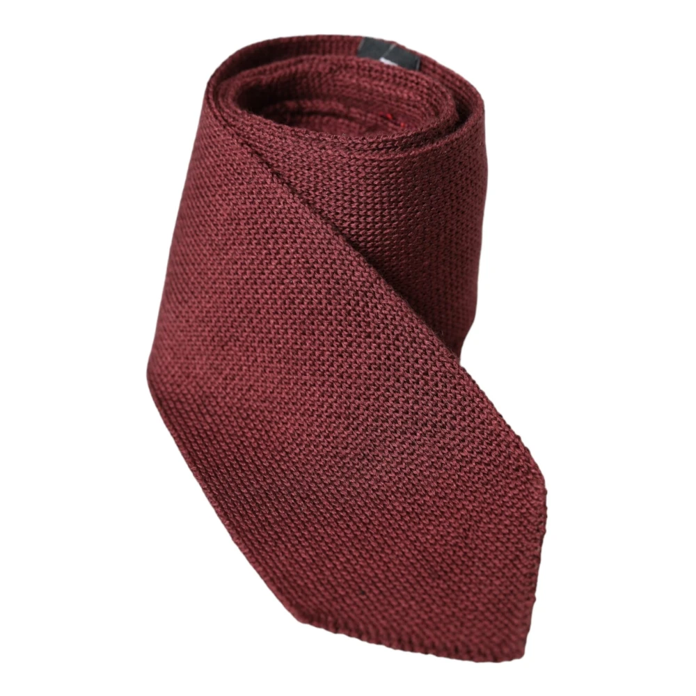 Dolce & Gabbana Bordeaux Patroon Klassieke Heren Stropdas Red Heren