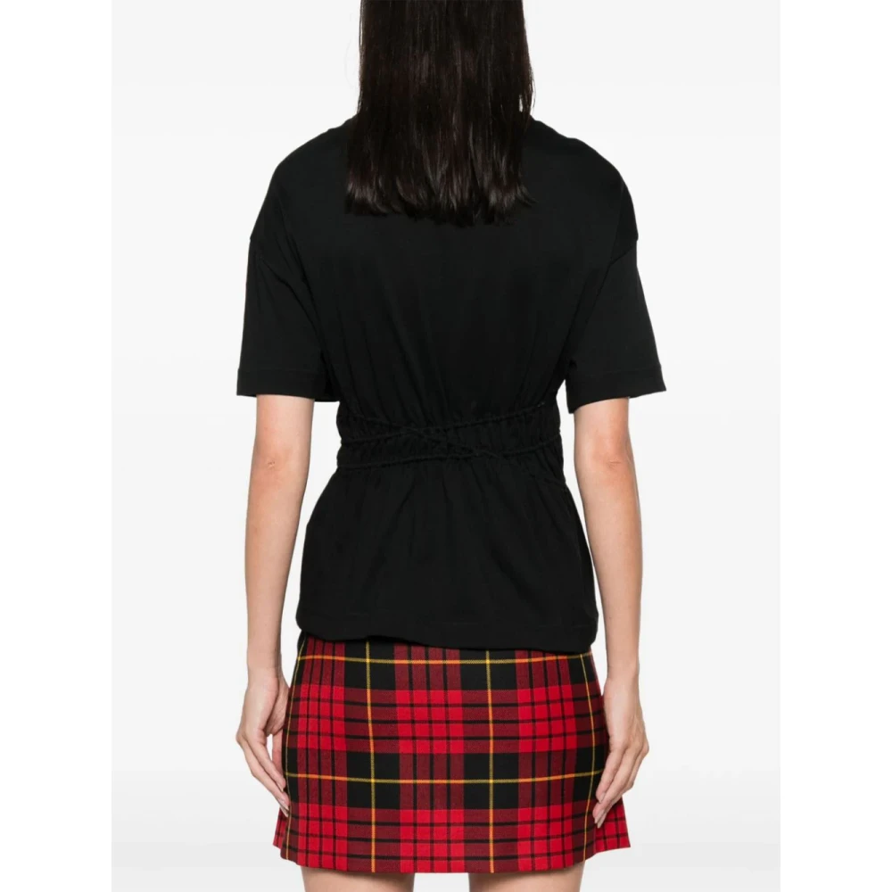 alexander mcqueen Zwarte Jersey T-shirt met Ronde Hals Black Dames