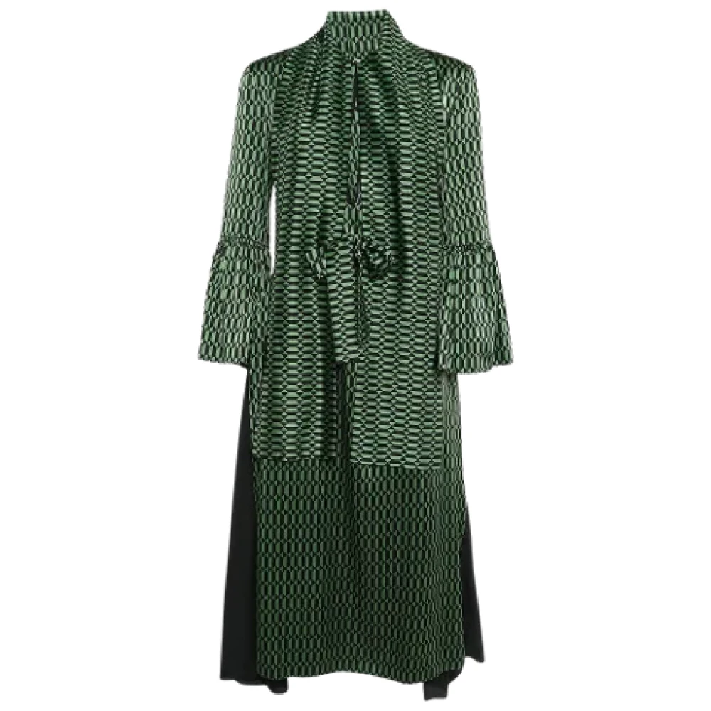 Fendi Vintage Pre-owned Silk dresses Green Dames