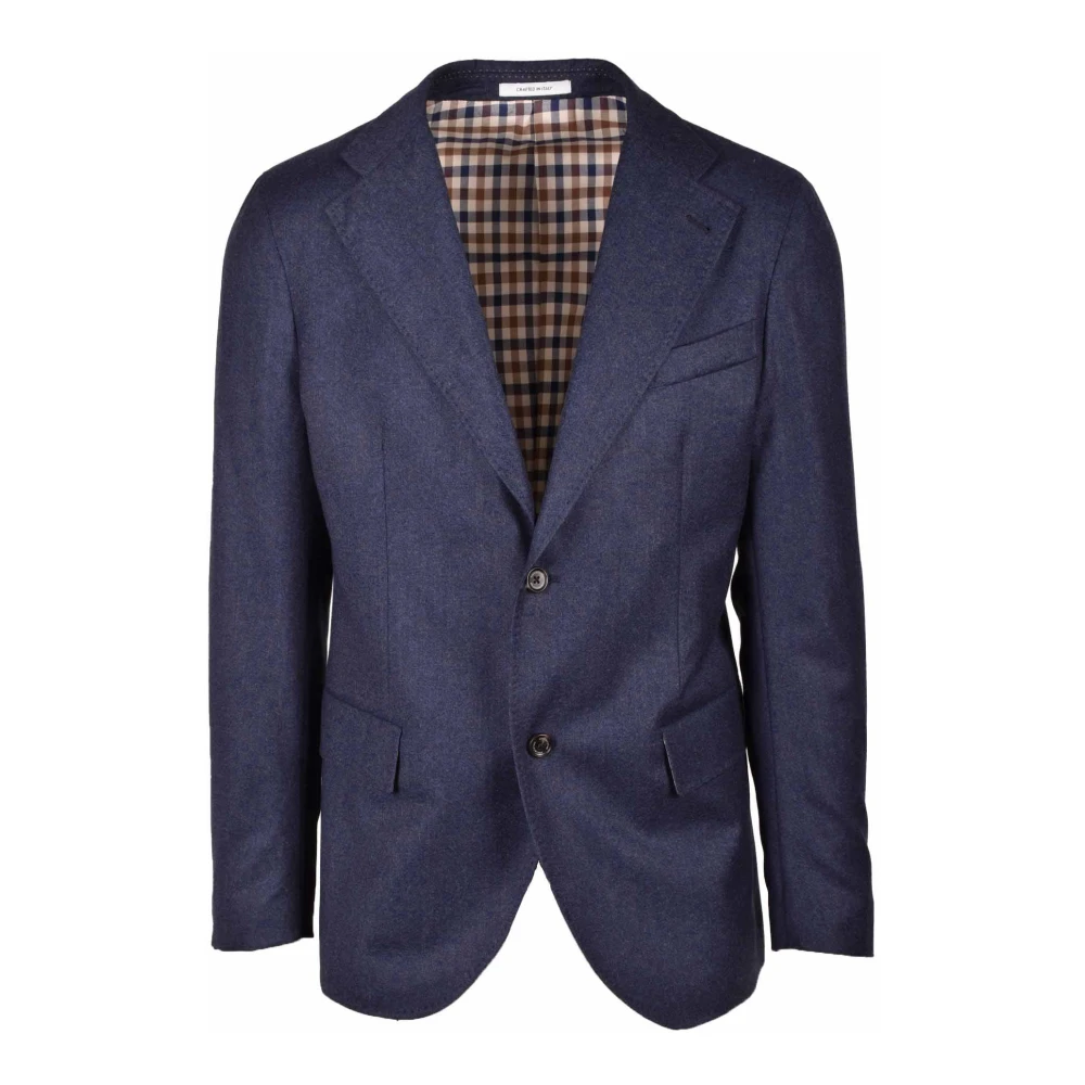 Aquascutum Wollen Jas Klassiek Model Blue Heren