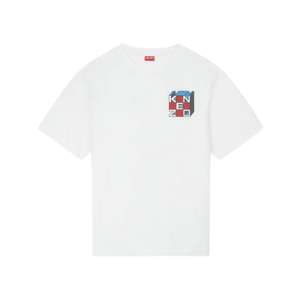 Kenzo Kube Design Wit T-shirt White Heren