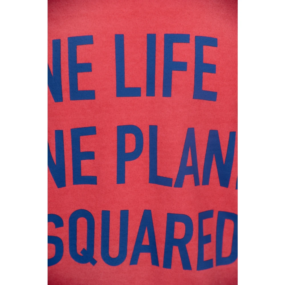 Dsquared2 Heren Pullover Sweatshirt met Ribbed Trim Red Heren