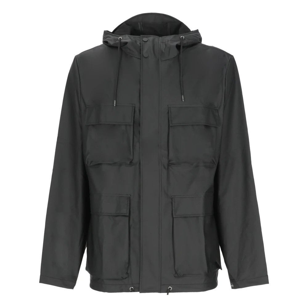 Rains Uomo Nero Giacche, M, New,