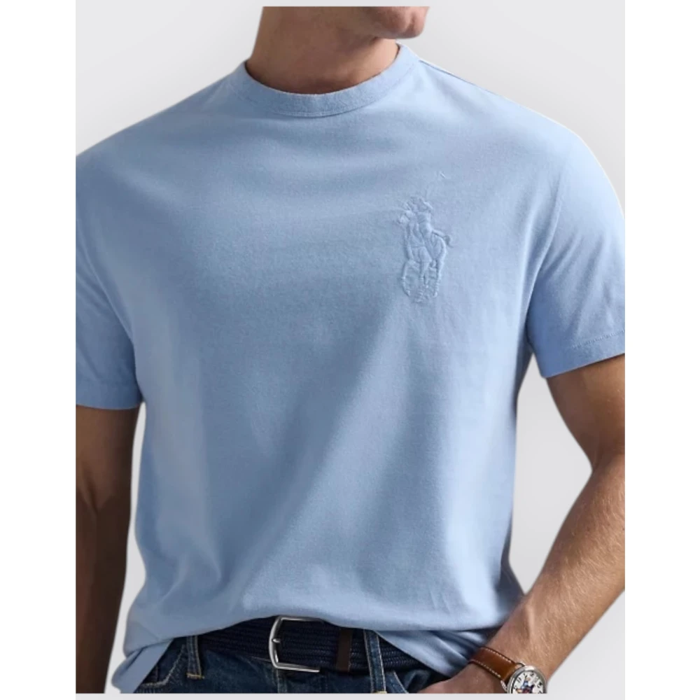 Polo Ralph Lauren Custom Slim-Fit Katoenen T-Shirt Blue Heren