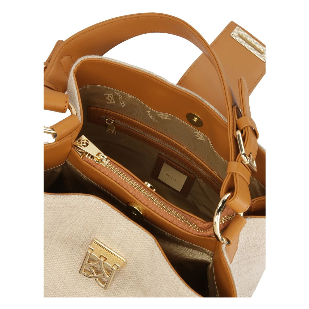 Kazar Unieke stof- en leren handtas Beige Dames