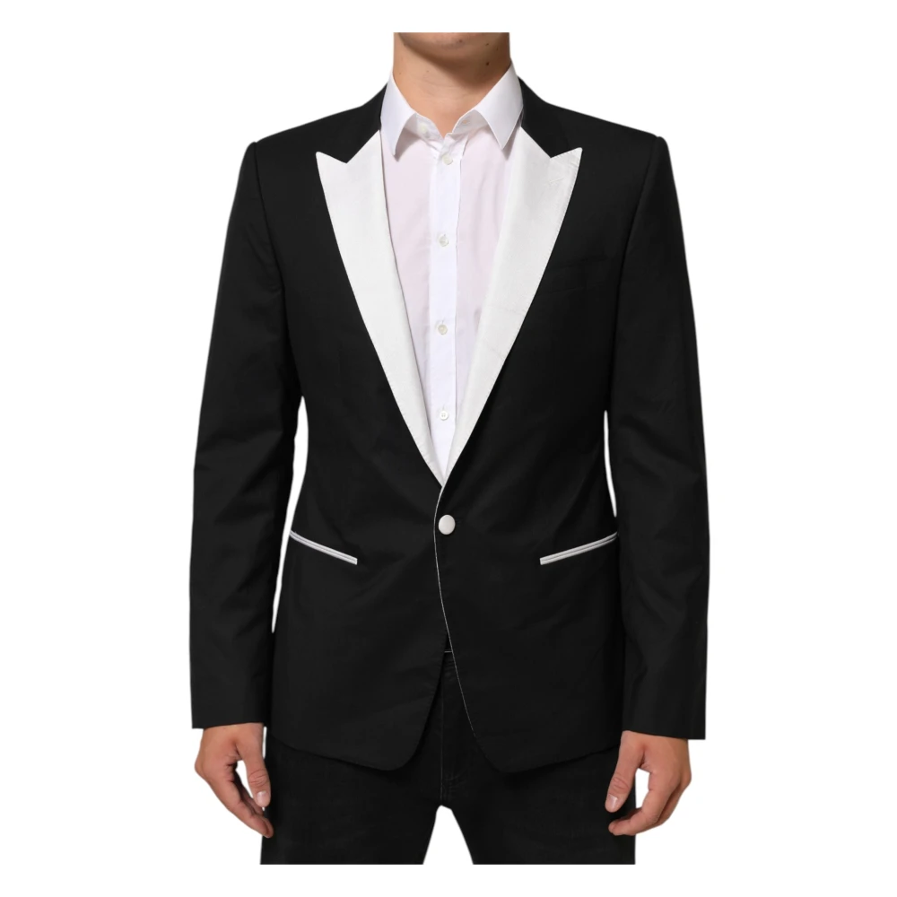 Dolce & Gabbana Men's Black Martini 1 Button Suit Blazer - Blazers - L - Suits