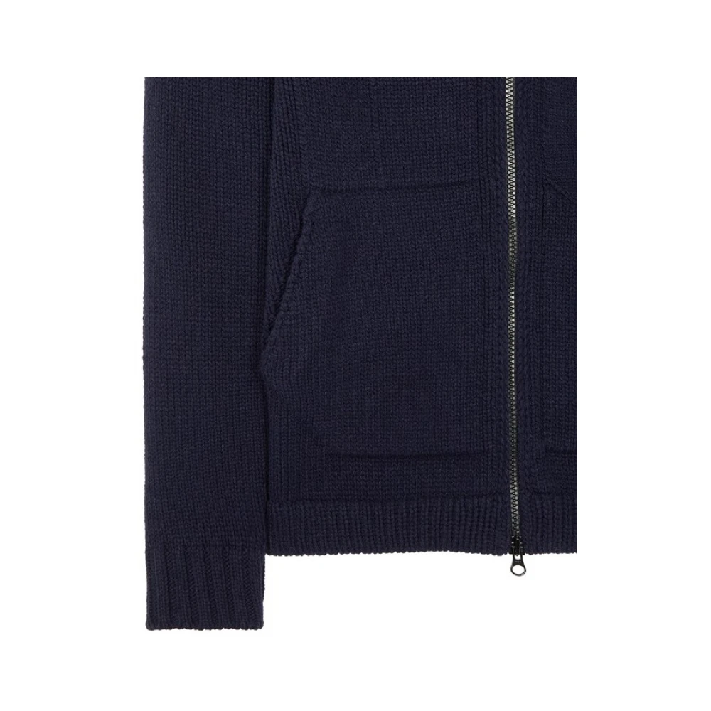 Stone Island Wolmix Cardigan Jacket Blue Heren
