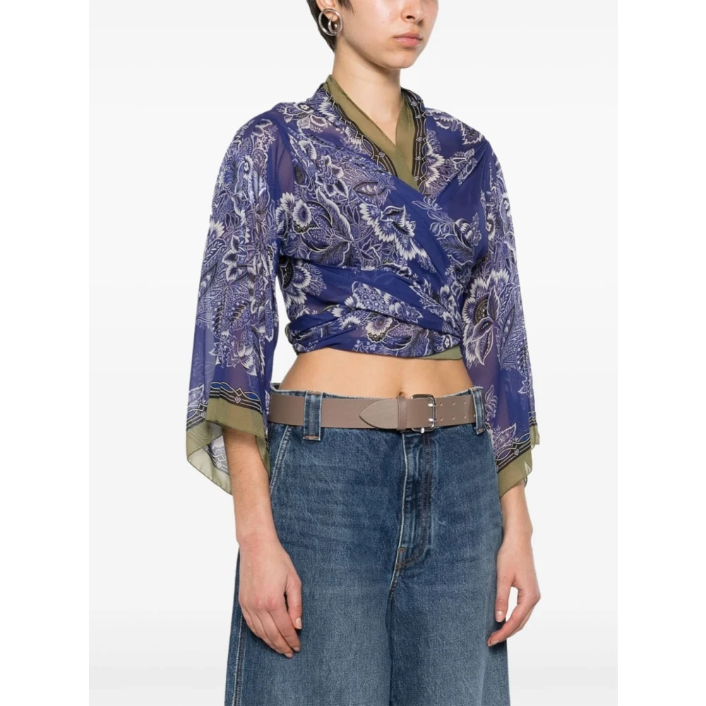 ETRO Zijden Blouse met Bloemenprint Multicolor Dames