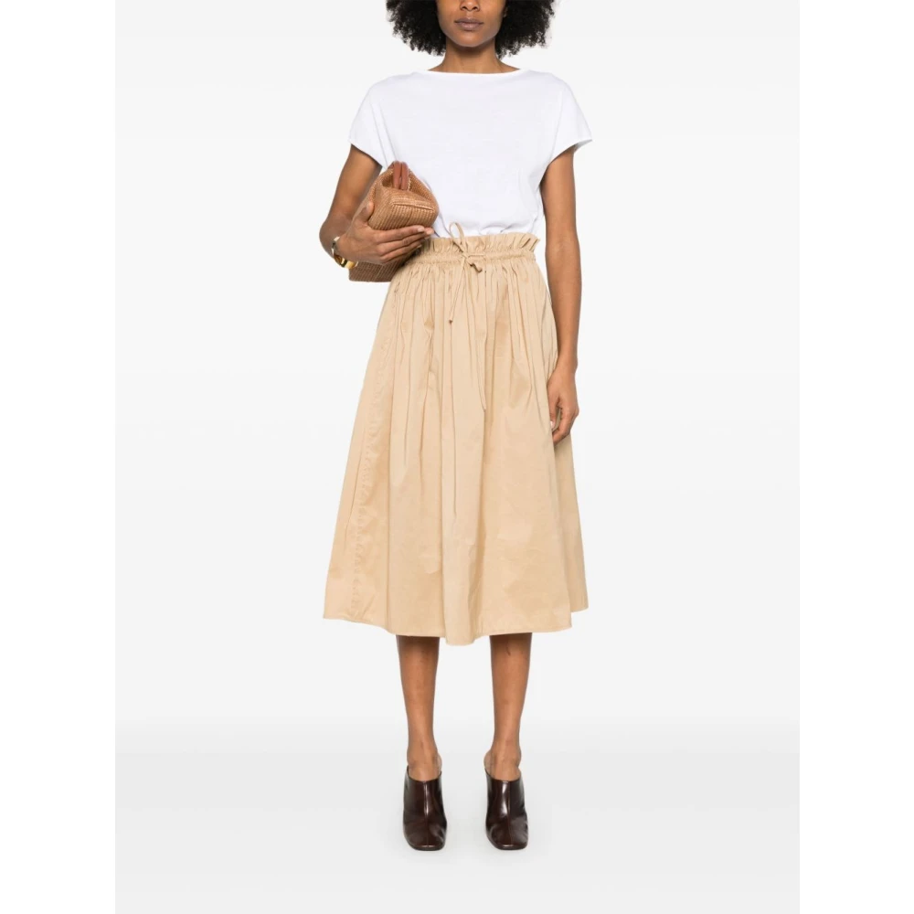 Fabiana Filippi Beige Jurk met Trekkoord Tailleband Beige Dames