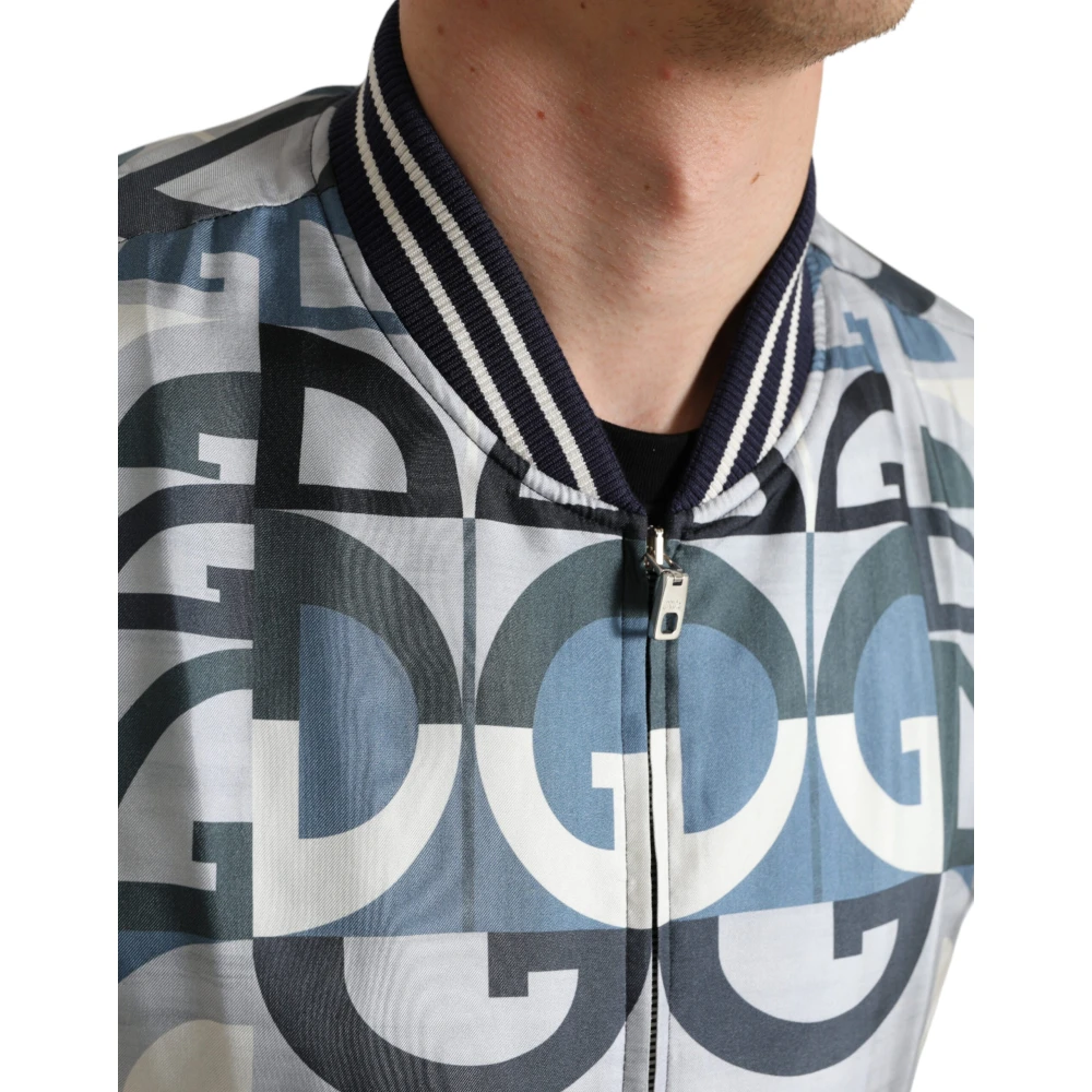 Dolce & Gabbana Zijden Multicolor Bomberjack Klassieke Elegantie Multicolor Heren