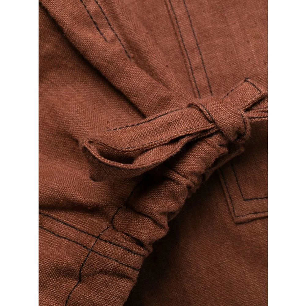 Ganni Bruine Hennep Casual Broek Brown Dames