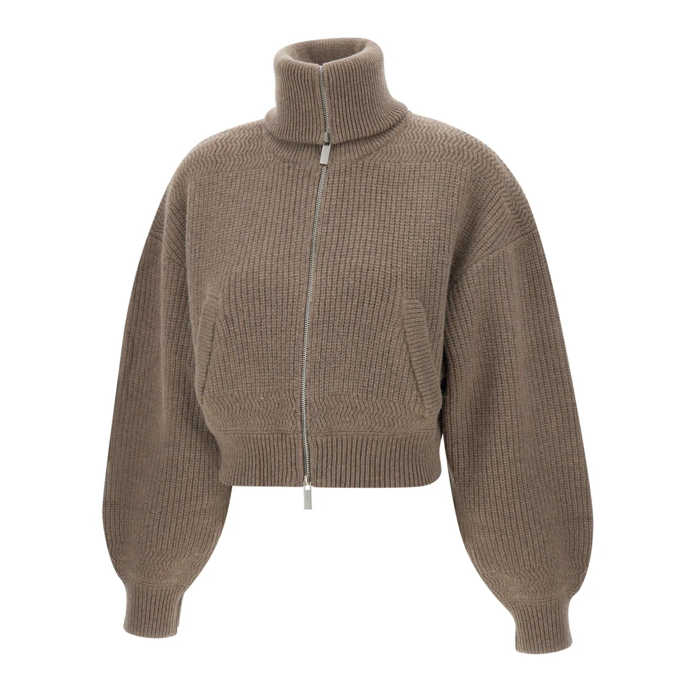 Remain Birger Christensen Bruine Gebreide Bomberjack Sweater Brown Dames