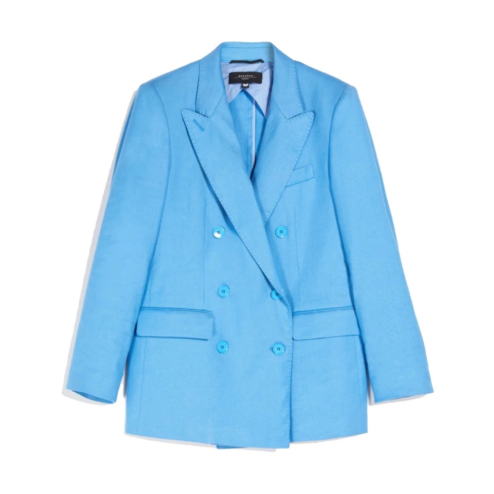 Max Mara Weekend Yarden Jas Lichtblauw Blue Dames